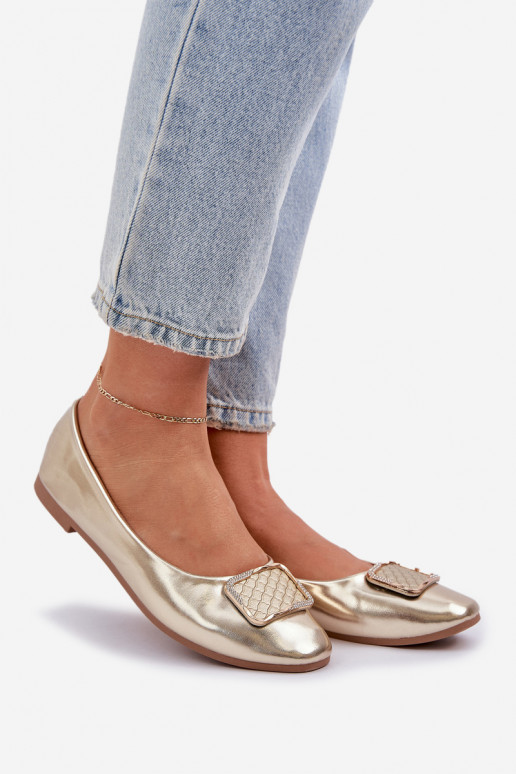 Eko Balerīnas  ar ornamentiem Zelta krāsas Tulnelia Eko Balerīnas  ar ornamentiem Zelta krāsas Tulnelia