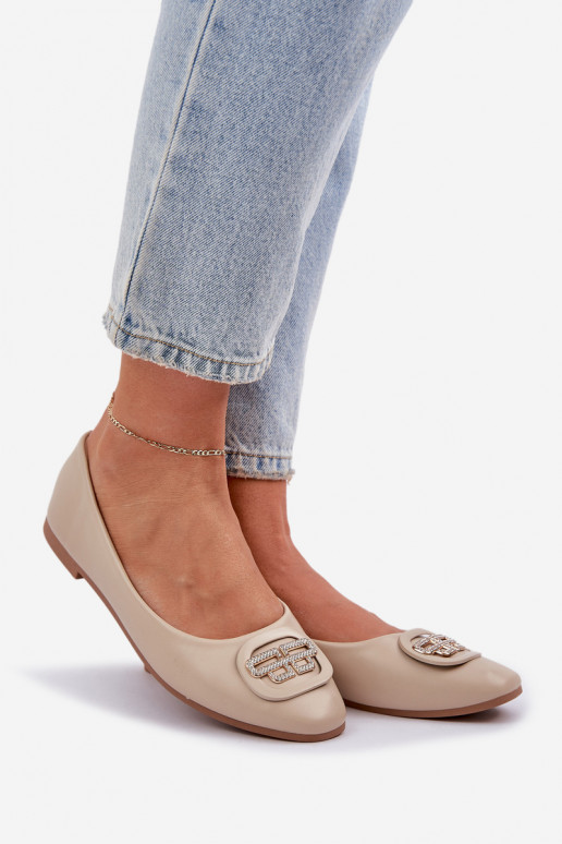 Balerīnas  ar ornamentiem smilšu krāsas Ainoria Balerīnas  ar ornamentiem smilšu krāsas Ainoria