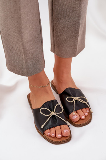 Čības  dekorēti Kokardką Melns Deonelis