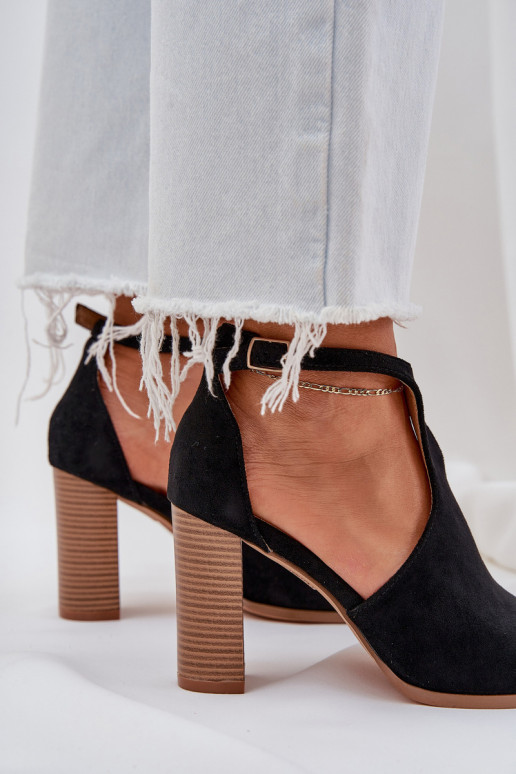 sandales ar papēdi Z u Melns Lanadriena