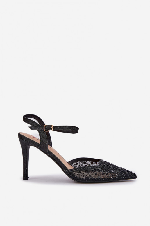 Dekorētas augstpapēžu kurpes Apavi ar spicu purngalu Melns Nanadra Dekorētas augstpapēžu kurpes Apavi ar spicu purngalu Melns Nanadra