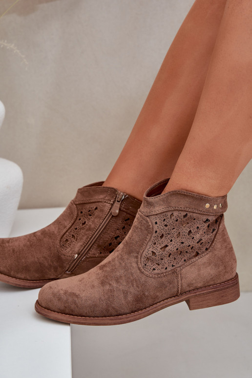 Zābaki  ar platiem papēžiem S.Barski HY51-113 brūnas krāsas Zābaki  ar platiem papēžiem S.Barski HY51-113 brūnas krāsas