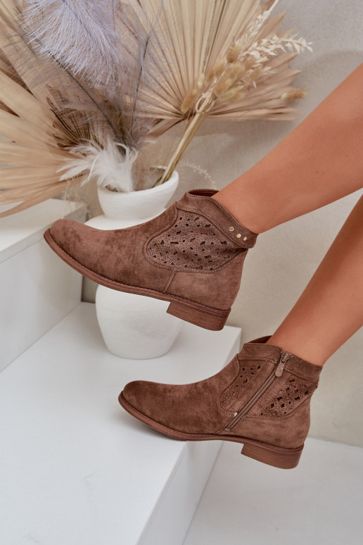 Zābaki  ar platiem papēžiem S.Barski HY51-113 brūnas krāsas Zābaki  ar platiem papēžiem S.Barski HY51-113 brūnas krāsas