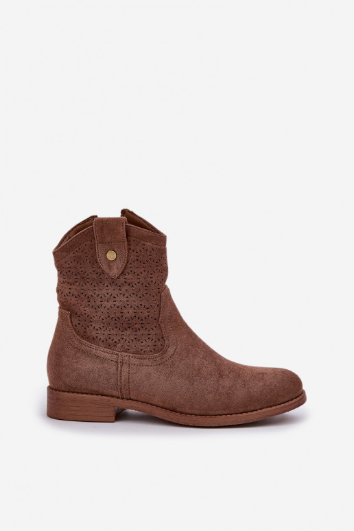 Zābaki ar platiem papēžiem S.Barski HY51-063 brūnas krāsas Zābaki ar platiem papēžiem S.Barski HY51-063 brūnas krāsas