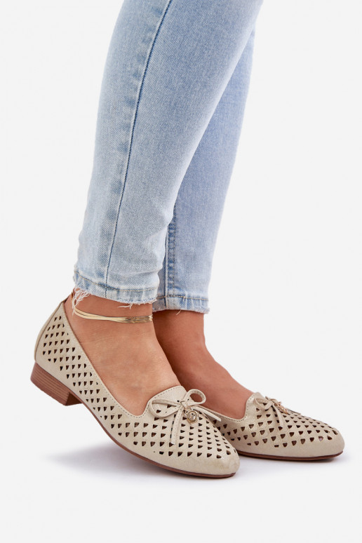 Ažūra balerīnas ar bantītēm Eko   Zelta krāsas Relabra