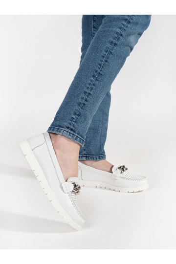 balta krāsa mokasīni  ar platformu