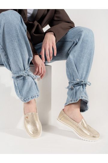 Zelta krāsas mokasīni  2