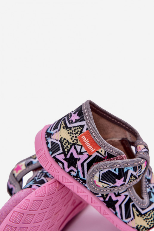 Čības Milami Bērnu apavi ar lipīgām aizdarēm Pelēkas krāsas-Rozā krāsas Jasimrra Čības Milami Bērnu apavi ar lipīgām aizdarēm Pelēkas krāsas-Rozā krāsas Jasimrra