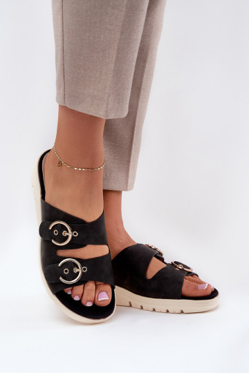  sieviešu čības  ar sprādzēm Melns Hellexia 2