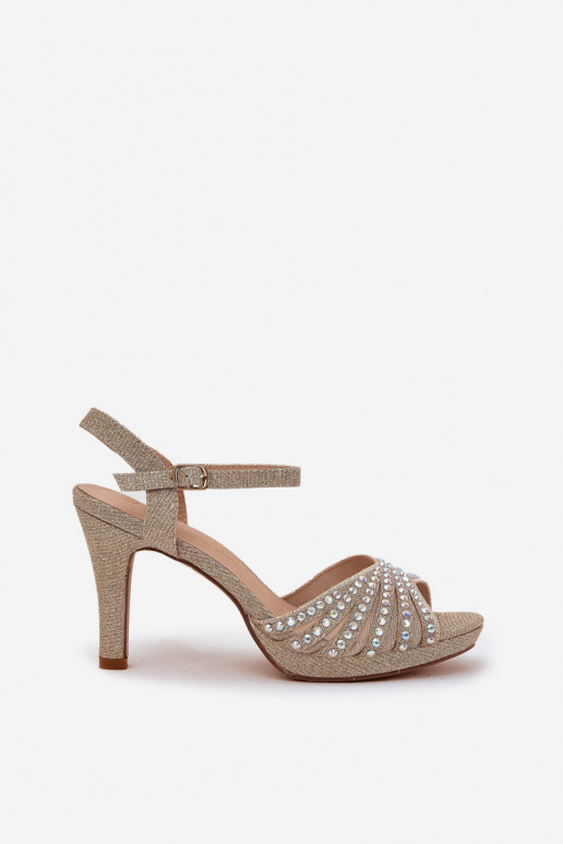 sandales ar papēdi   D&A MR1038-33 Zelta krāsas