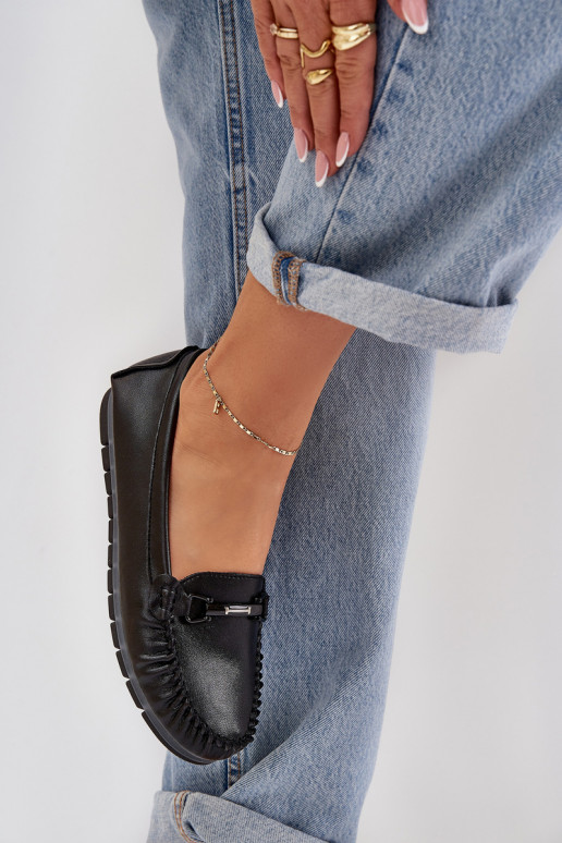 zempapēžu   Mokasīni ar ornamentiem S.Barski LR51-547 Melns