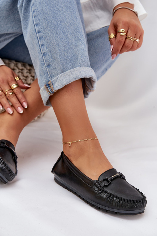 zempapēžu   Mokasīni ar ornamentiem S.Barski LR51-547 Melns