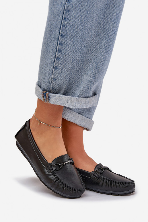 zempapēžu   Mokasīni ar ornamentiem S.Barski LR51-547 Melns