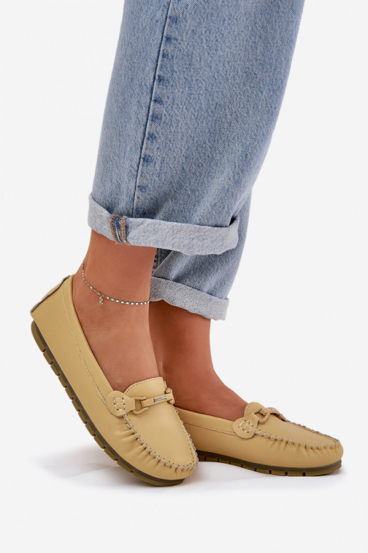 zempapēžu   Mokasīni ar ornamentiem S.Barski LR51-547 Dzelteni