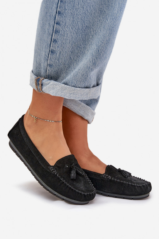  Klasiski zamšādas mokasīni S.Barski LR51-548 Melns