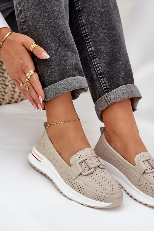    Mokasīni ar platformu S.Barski LR51-556 smilšu krāsas