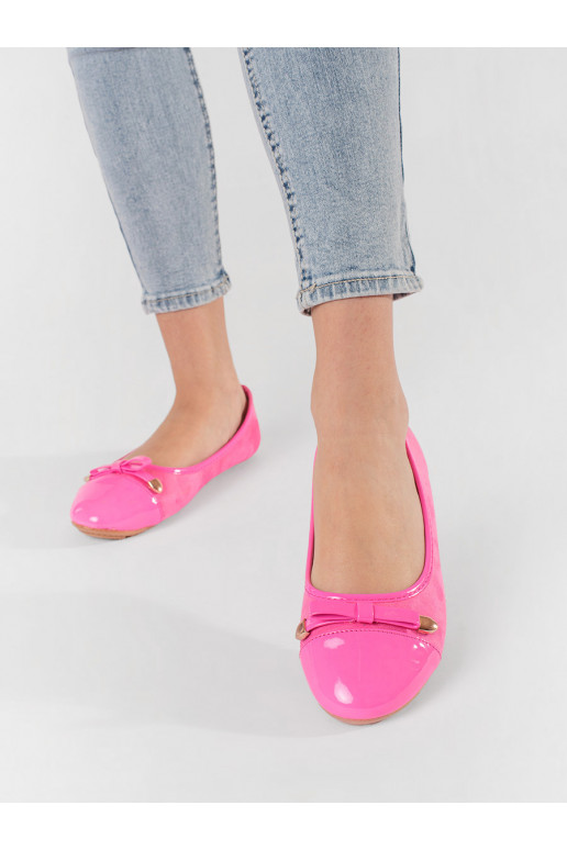 Rozā krāsas  balerīnas z lakierowanym noskiem