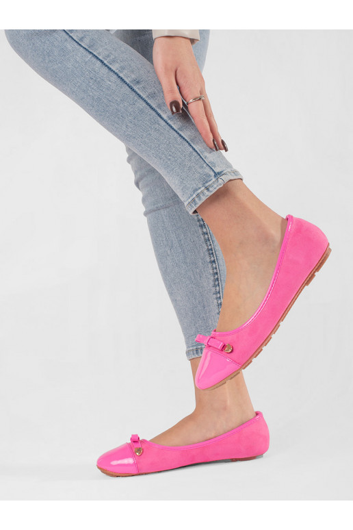 Rozā krāsas  balerīnas z lakierowanym noskiem