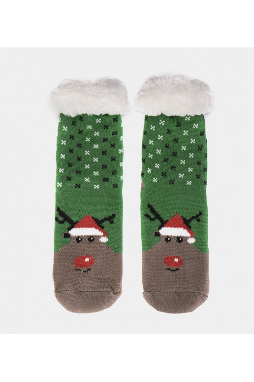 Zaļas izolētas zeķes ar Lima Reindeer Zaļas izolētas zeķes ar Lima Reindeer