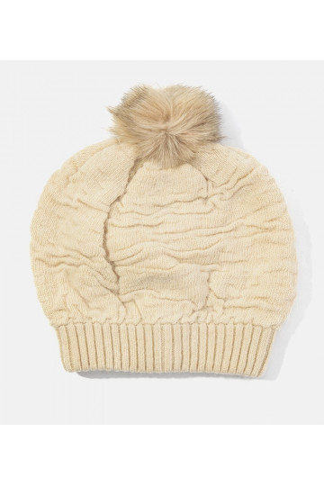 Bēša sieviešu cepure ar...