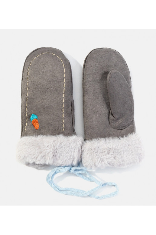 Burkānu pelēki bērnu cimdi