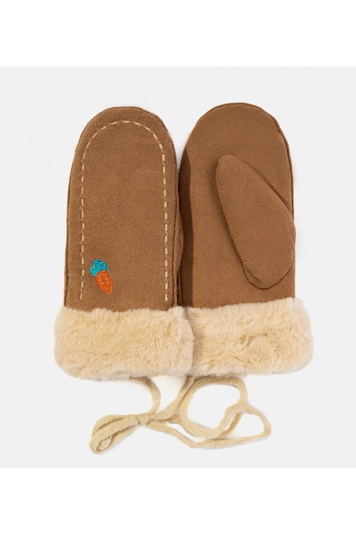 Brūni burkānu bērnu cimdi