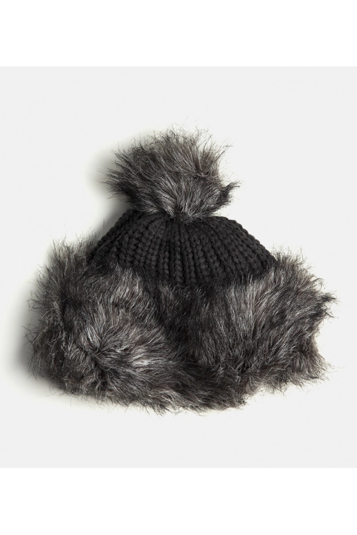Leola Grey Pompom Cepure