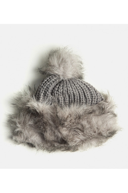 Gaiši pelēka Leola pom-pom cepure
