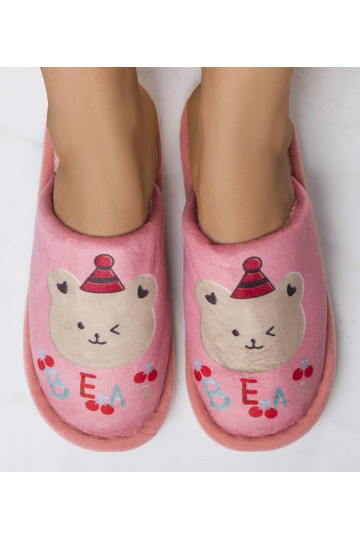 Rozā mīkstās Bear čības 2