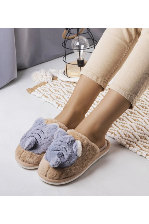 Bēšas un pelēkas mīkstas Bee čības Bēšas un pelēkas mīkstas Bee čības