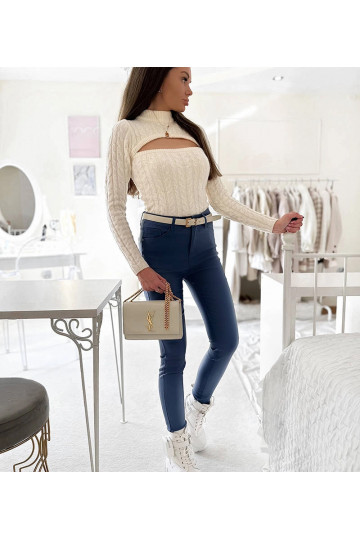 Benicio zilas vaksētas bikses