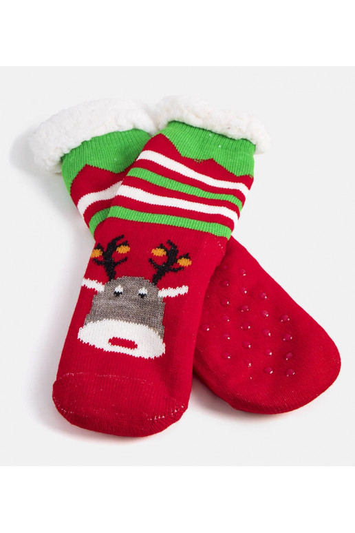 Sarkanas siltas zeķes ar Reindeer Challi