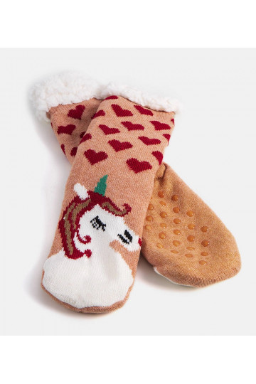 Bēšas zeķes ar aitādu Lotis 2