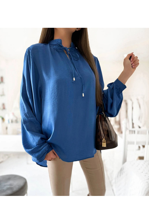 Jewelsi zils brīvi pieguļošs krekls