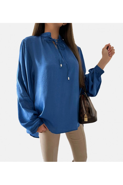 Jewelsi zils brīvi pieguļošs krekls