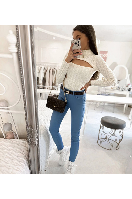 Zilas vaksētas bikses Vienna