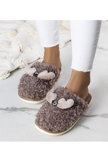 Brūnas čības ar kažokādu Rosny