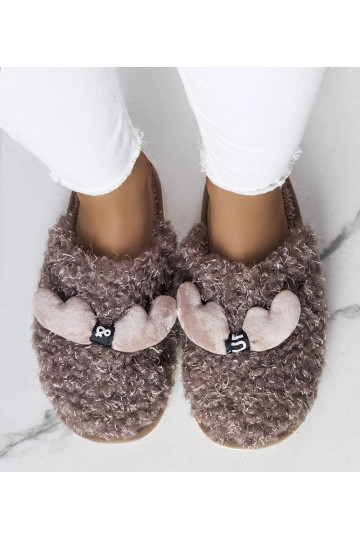 Brūnas čības ar kažokādu Rosny 2