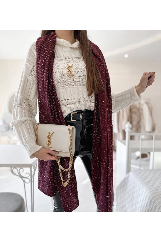 Khalil Burgundy Polka Dot Šalle