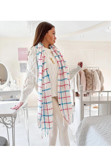 Reičelas baltā rūtainā šalle