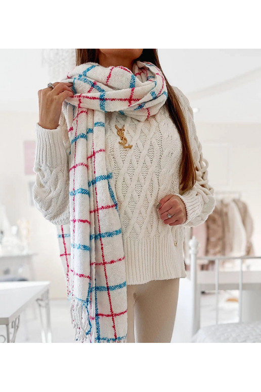 Reičelas baltā rūtainā šalle Reičelas baltā rūtainā šalle