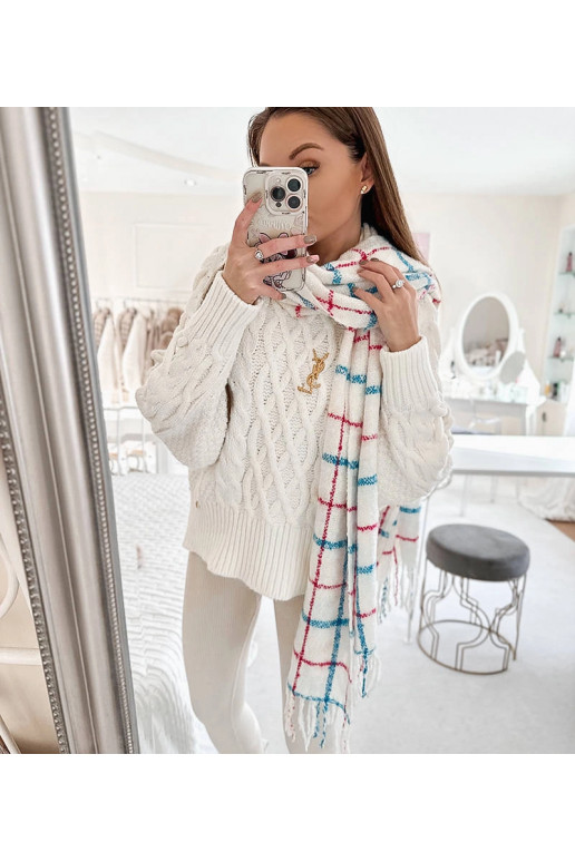 Reičelas baltā rūtainā šalle Reičelas baltā rūtainā šalle