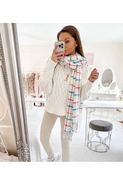 Reičelas baltā rūtainā šalle Reičelas baltā rūtainā šalle