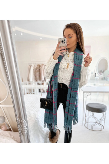 Reičelas zilā rūtainā šalle