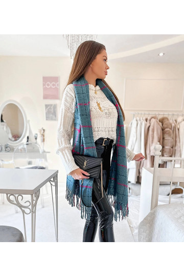 Reičelas zilā rūtainā šalle 2