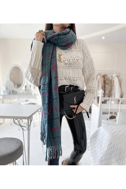 Reičelas zilā rūtainā šalle