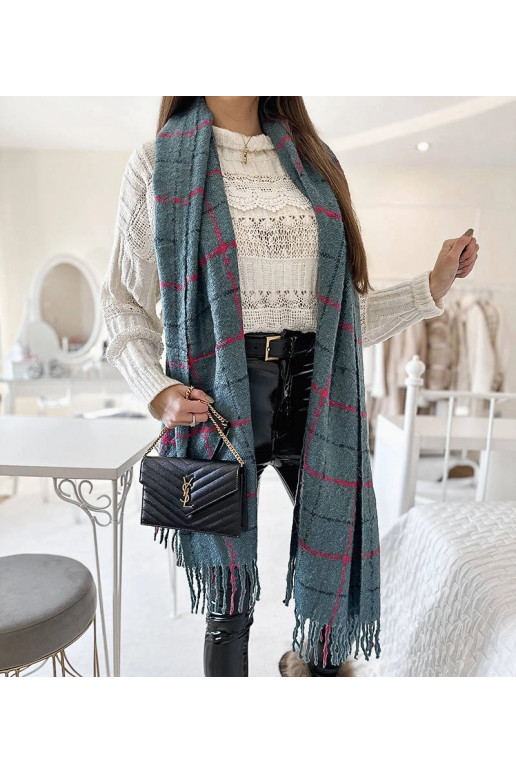 Reičelas zilā rūtainā šalle