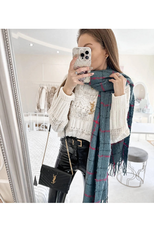 Reičelas zilā rūtainā šalle