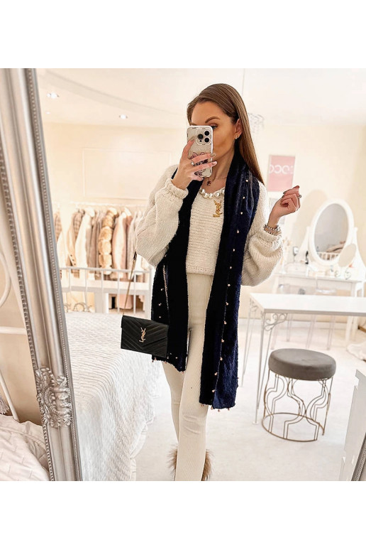 Tumši zila šalle ar zelta pērlītēm... Tumši zila šalle ar zelta pērlītēm...