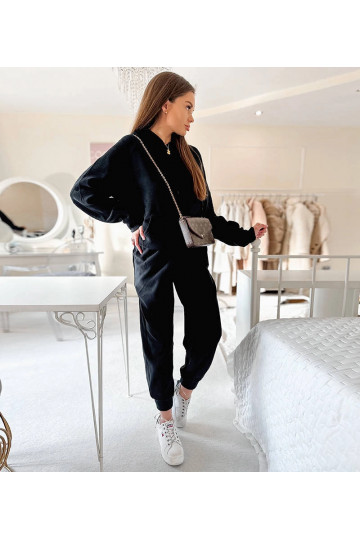 Melns flīsa deju treniņtērps